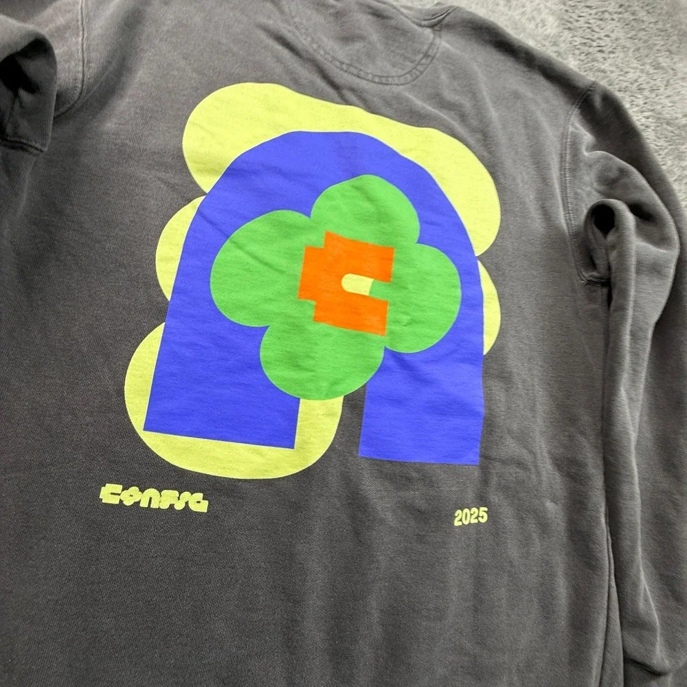 Figma Design 2025 Config Sweatshirt Mens S Fleece Pullover Crew Neck Stone Gray